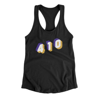 Baltimore 410 Area Code Women's Racerback Tank-Allegiant Goods Co. Vintage Sports Apparel