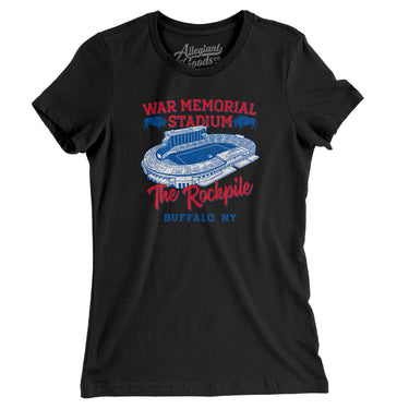 Buffalo War Memorial Stadium Women's T-Shirt-Allegiant Goods Co. Vintage Sports Apparel