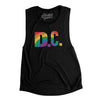 Washington D.C. Pride Women's Flowey Scoopneck Muscle Tank-Black-Allegiant Goods Co. Vintage Sports Apparel