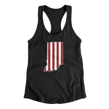 Indiana Hoosier Stripes Women's Racerback Tank-Allegiant Goods Co. Vintage Sports Apparel