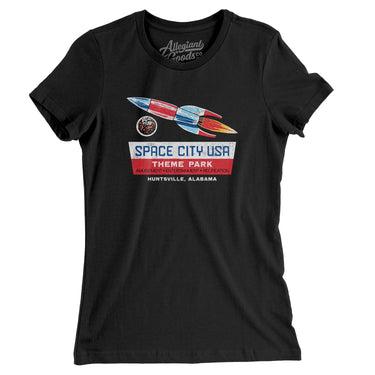 Space City USA Amusement Park Women's T-Shirt-Allegiant Goods Co. Vintage Sports Apparel