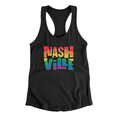 Nashville Tennessee Pride Women's Racerback Tank-Black-Allegiant Goods Co. Vintage Sports Apparel