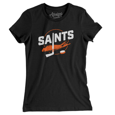 New York Saints Women's T-Shirt-Black-Allegiant Goods Co. Vintage Sports Apparel