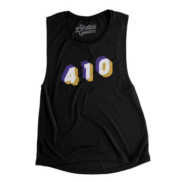 Baltimore 410 Area Code Women's Flowey Scoopneck Muscle Tank-Allegiant Goods Co. Vintage Sports Apparel