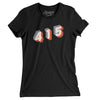 San Francisco 415 Area Code Women's T-Shirt-Black-Allegiant Goods Co. Vintage Sports Apparel
