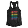 Illinois Pride Women's Racerback Tank-Black-Allegiant Goods Co. Vintage Sports Apparel