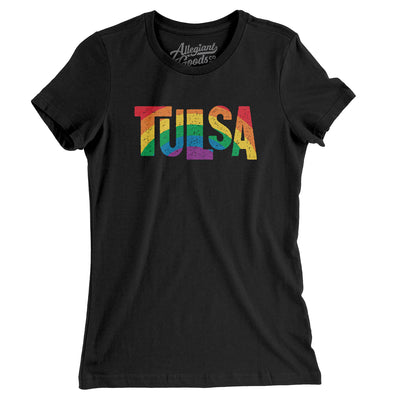 Tulsa Oklahoma Pride Women's T-Shirt-Black-Allegiant Goods Co. Vintage Sports Apparel