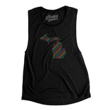 Michigan Pride State Flowey Scoopneck Muscle Tank-Allegiant Goods Co. Vintage Sports Apparel
