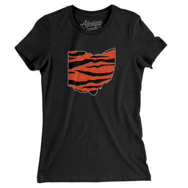 Ohio Tiger Stripes Women's T-Shirt-Allegiant Goods Co. Vintage Sports Apparel