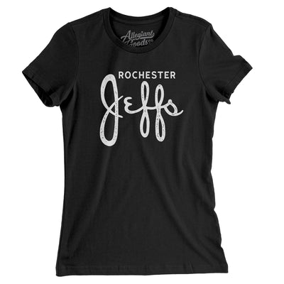 Rochester Jeffs Football Women's T-Shirt-Black-Allegiant Goods Co. Vintage Sports Apparel