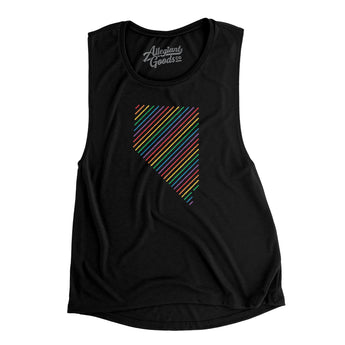 Nevada Pride State Flowey Scoopneck Muscle Tank-Allegiant Goods Co. Vintage Sports Apparel