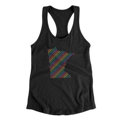 Minnesota Pride State Women's Racerback Tank-Black-Allegiant Goods Co. Vintage Sports Apparel