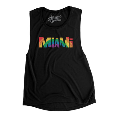 Miami Florida Pride Women's Flowey Scoopneck Muscle Tank-Allegiant Goods Co. Vintage Sports Apparel