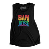 San Jose California Pride Women's Flowey Scoopneck Muscle Tank-Allegiant Goods Co. Vintage Sports Apparel