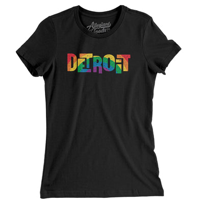 Detroit Michigan Pride Women's T-Shirt-Black-Allegiant Goods Co. Vintage Sports Apparel