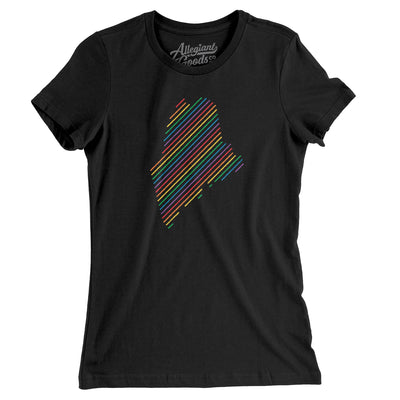 Maine Pride State Women's T-Shirt-Black-Allegiant Goods Co. Vintage Sports Apparel