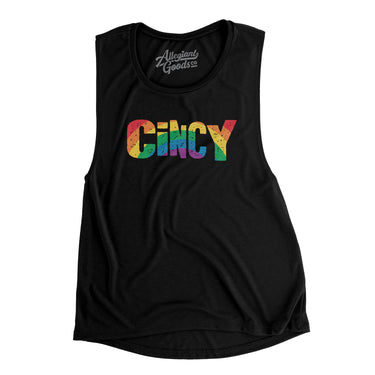 Cincinnati Ohio Pride Women's Flowey Scoopneck Muscle Tank-Allegiant Goods Co. Vintage Sports Apparel