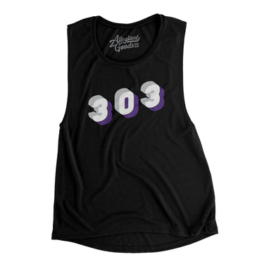 Denver 303 Area Code Women's Flowey Scoopneck Muscle Tank-Allegiant Goods Co. Vintage Sports Apparel
