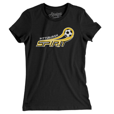 Pittsburgh Spirit Soccer Women's T-Shirt-Black-Allegiant Goods Co. Vintage Sports Apparel