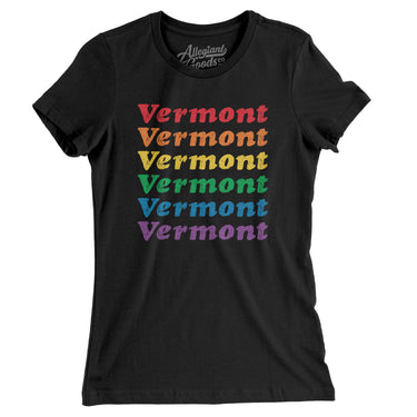 Vermont Pride Women's T-Shirt-Black-Allegiant Goods Co. Vintage Sports Apparel