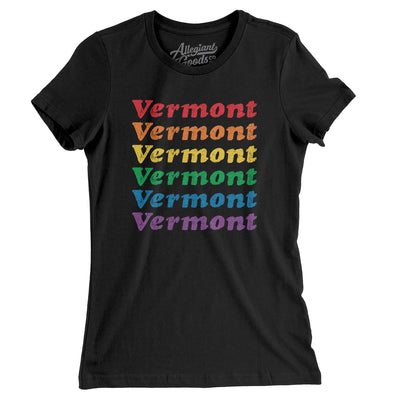 Vermont Pride Women's T-Shirt-Black-Allegiant Goods Co. Vintage Sports Apparel