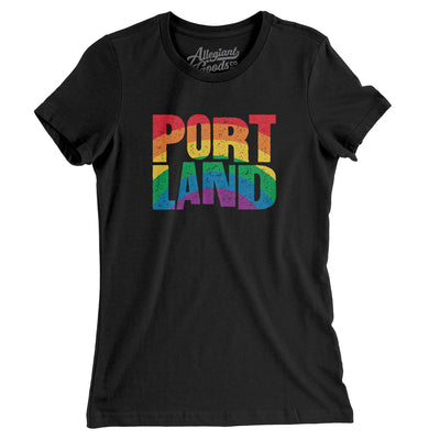 Portland Oregon Pride Women's T-Shirt-Black-Allegiant Goods Co. Vintage Sports Apparel