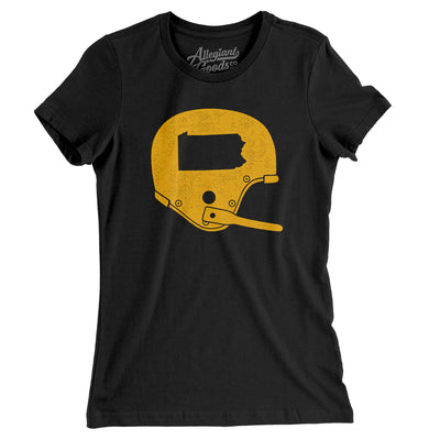Pennsylvania Vintage Football Helmet Women's T-Shirt-Black-Allegiant Goods Co. Vintage Sports Apparel