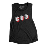 Portland 503 Area Code Women's Flowey Scoopneck Muscle Tank-Allegiant Goods Co. Vintage Sports Apparel
