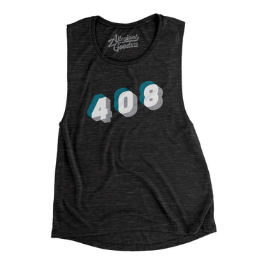 San Jose 408 Area Code Women's Flowey Scoopneck Muscle Tank-Allegiant Goods Co. Vintage Sports Apparel