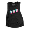 Miami 305 Area Code Women's Flowey Scoopneck Muscle Tank-Allegiant Goods Co. Vintage Sports Apparel