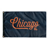 Chicago Illinois Wall Flag (Blue & Orange)-Wall Flag - 36"x60"-Allegiant Goods Co. Vintage Sports Apparel