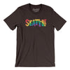 Seattle Washington Pride Men/Unisex T-Shirt-Brown-Allegiant Goods Co. Vintage Sports Apparel