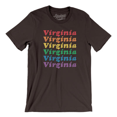Virginia Pride Men/Unisex T-Shirt-Chocolate/Brown-Allegiant Goods Co. Vintage Sports Apparel