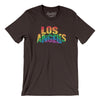 Los Angeles California Pride Men/Unisex T-Shirt-Brown-Allegiant Goods Co. Vintage Sports Apparel