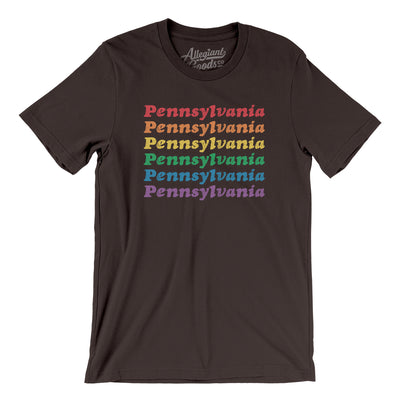 Pennsylvania Pride Men/Unisex T-Shirt-Chocolate/Brown-Allegiant Goods Co. Vintage Sports Apparel