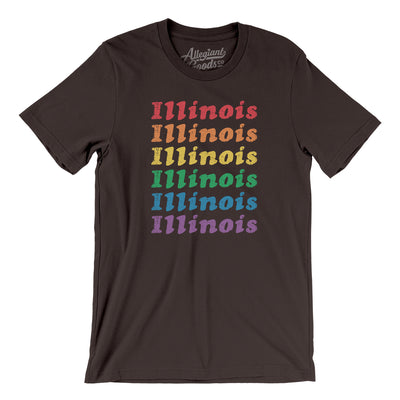 Illinois Pride Men/Unisex T-Shirt-Chocolate/Brown-Allegiant Goods Co. Vintage Sports Apparel