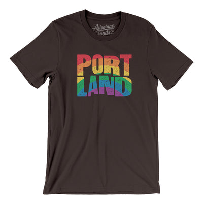 Portland Oregon Pride Men/Unisex T-Shirt-Brown-Allegiant Goods Co. Vintage Sports Apparel