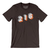 Cleveland 216 Area Code Men/Unisex T-Shirt-Chocolate/Brown-Allegiant Goods Co. Vintage Sports Apparel