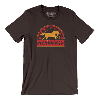 Birmingham Stallions Football Men/Unisex T-Shirt-Chocolate/Brown-Allegiant Goods Co. Vintage Sports Apparel