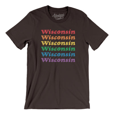 Wisconsin Pride Men/Unisex T-Shirt-Chocolate/Brown-Allegiant Goods Co. Vintage Sports Apparel