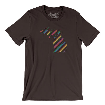 Michigan Pride State Men/Unisex T-Shirt-Brown-Allegiant Goods Co. Vintage Sports Apparel