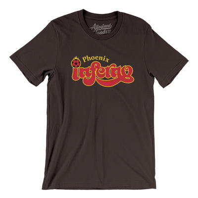 Phoenix Inferno Soccer Men/Unisex T-Shirt-Chocolate/Brown-Allegiant Goods Co. Vintage Sports Apparel