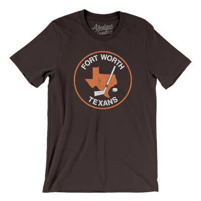 Fort Worth Texans Hockey Men/Unisex T-Shirt-Chocolate/Brown-Allegiant Goods Co. Vintage Sports Apparel