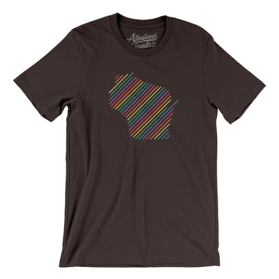 Wisconsin Pride State Men/Unisex T-Shirt-Brown-Allegiant Goods Co. Vintage Sports Apparel
