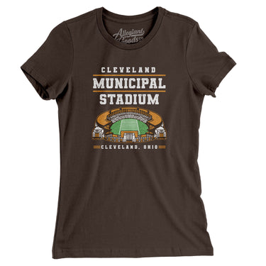 Cleveland Municipal Stadium Women's T-Shirt-Allegiant Goods Co. Vintage Sports Apparel