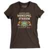 Cleveland Municipal Stadium Women's T-Shirt-Brown-Allegiant Goods Co. Vintage Sports Apparel