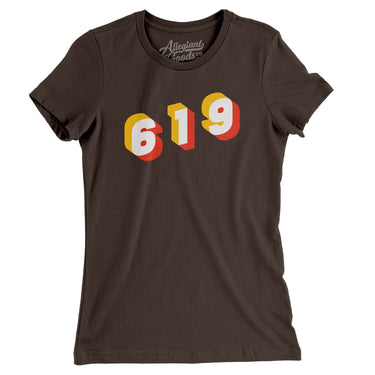 San Diego 619 Area Code Women's T-Shirt-Allegiant Goods Co. Vintage Sports Apparel