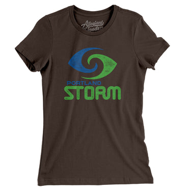 Portland Storm Football Women's T-Shirt-Allegiant Goods Co. Vintage Sports Apparel