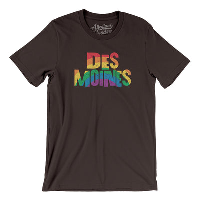 Des Moines Iowa Pride Men/Unisex T-Shirt-Brown-Allegiant Goods Co. Vintage Sports Apparel