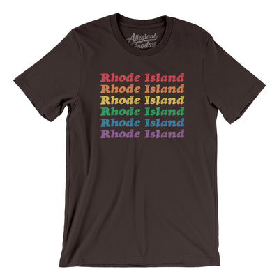 Rhode Island Pride Men/Unisex T-Shirt-Chocolate/Brown-Allegiant Goods Co. Vintage Sports Apparel
